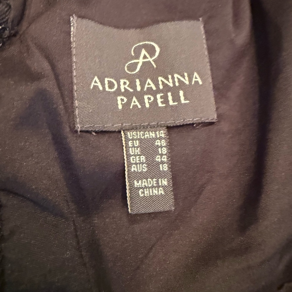 NWT Adrianna Papell Black V-neck Sleeveless Black Dress Size 14 XL MSRP $122 - Picture 7 of 12